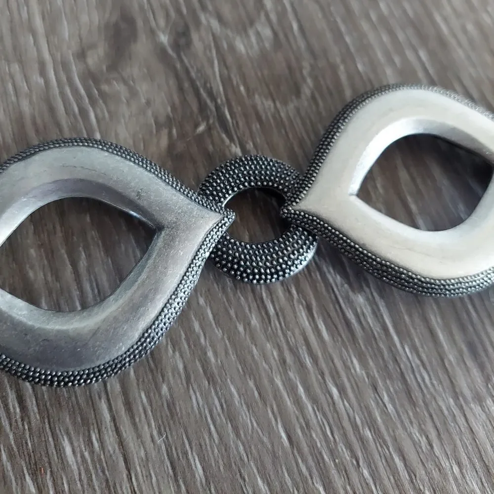 Vintage Silver Tone Stretch Link Waist Belt 39.5